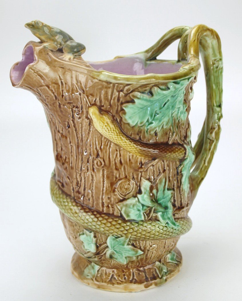 Samual Alcock Palissy style pitcher wrapped with snake (1 of 1)