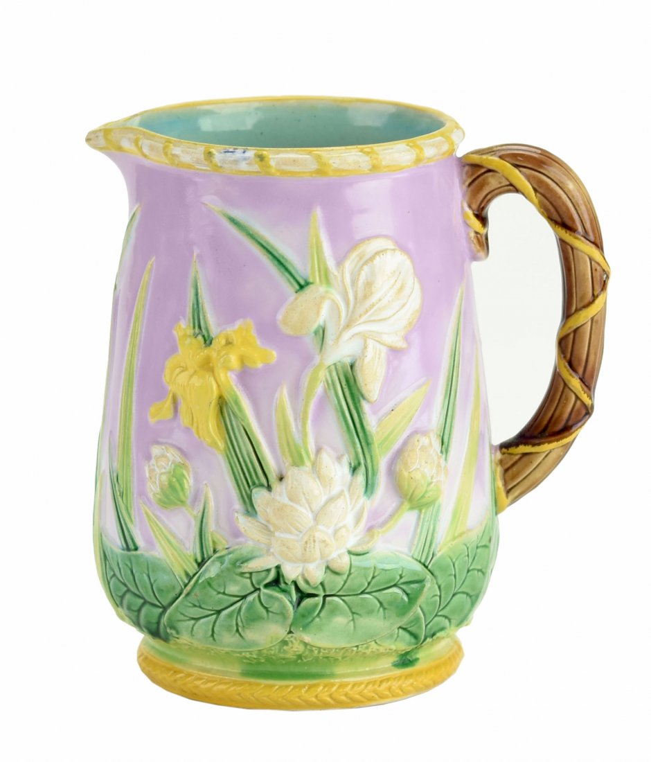 A George Jones Majolica 'Iris' Pitcher c.1875. Shape (1 of 1)