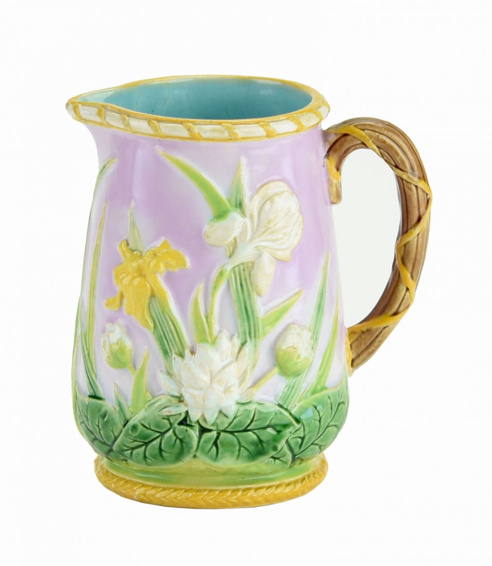 A George Jones Majolica 'Iris' Pitcher c.1875. Shape (1 of 1)