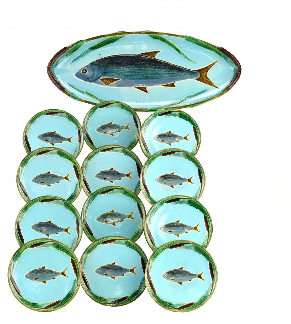 A Striking Holdcroft Majolica Fish Service, c. 1875 (1 of 1)