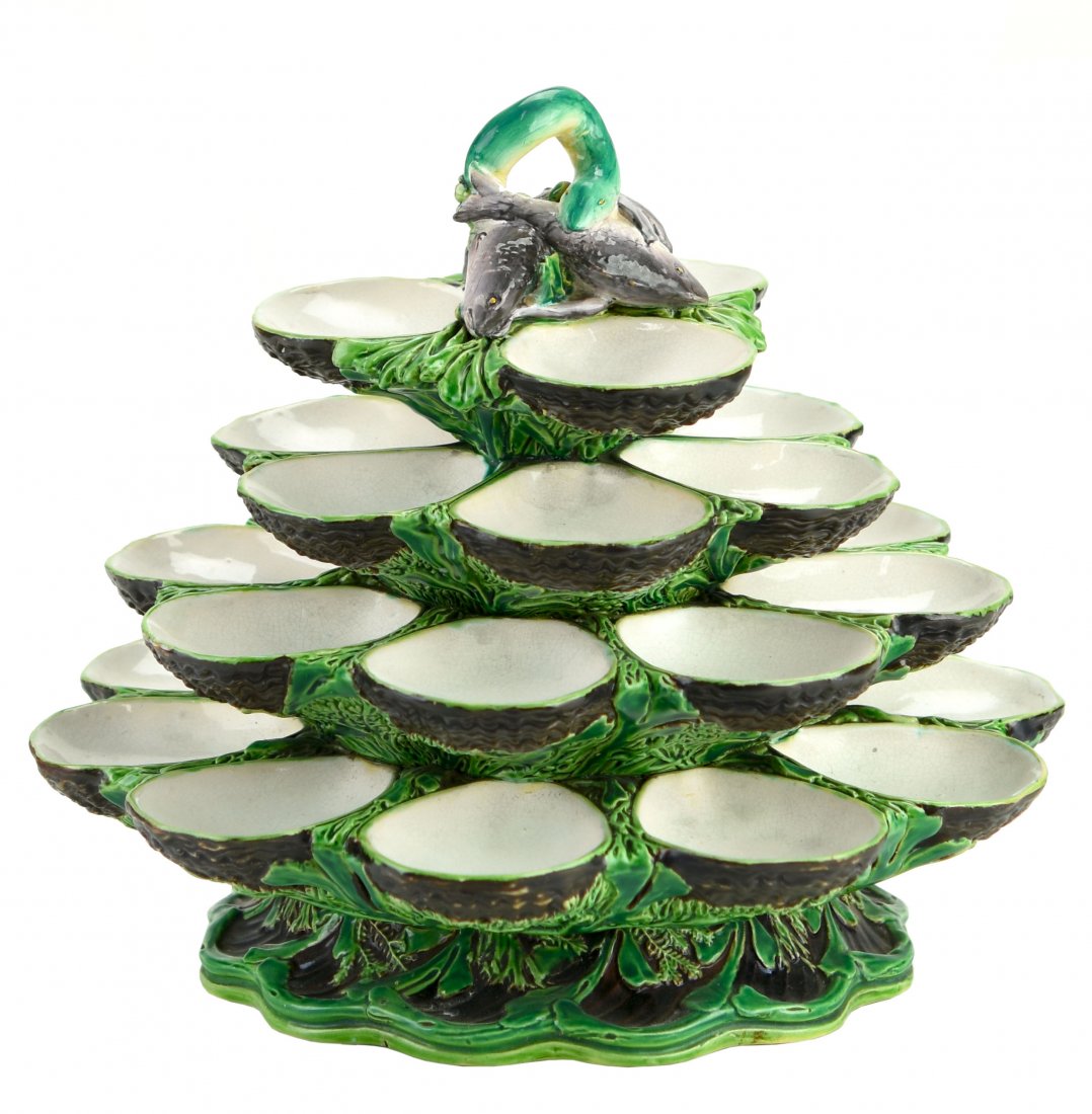 A Minton Majolica Revolving Oyster Stand c.1875 Modeled (1 of 1)