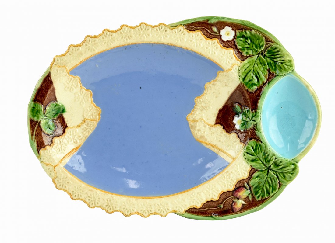 A Very Rare Minton Majolica Strawberry Dish c.1875 The (1 of 1)