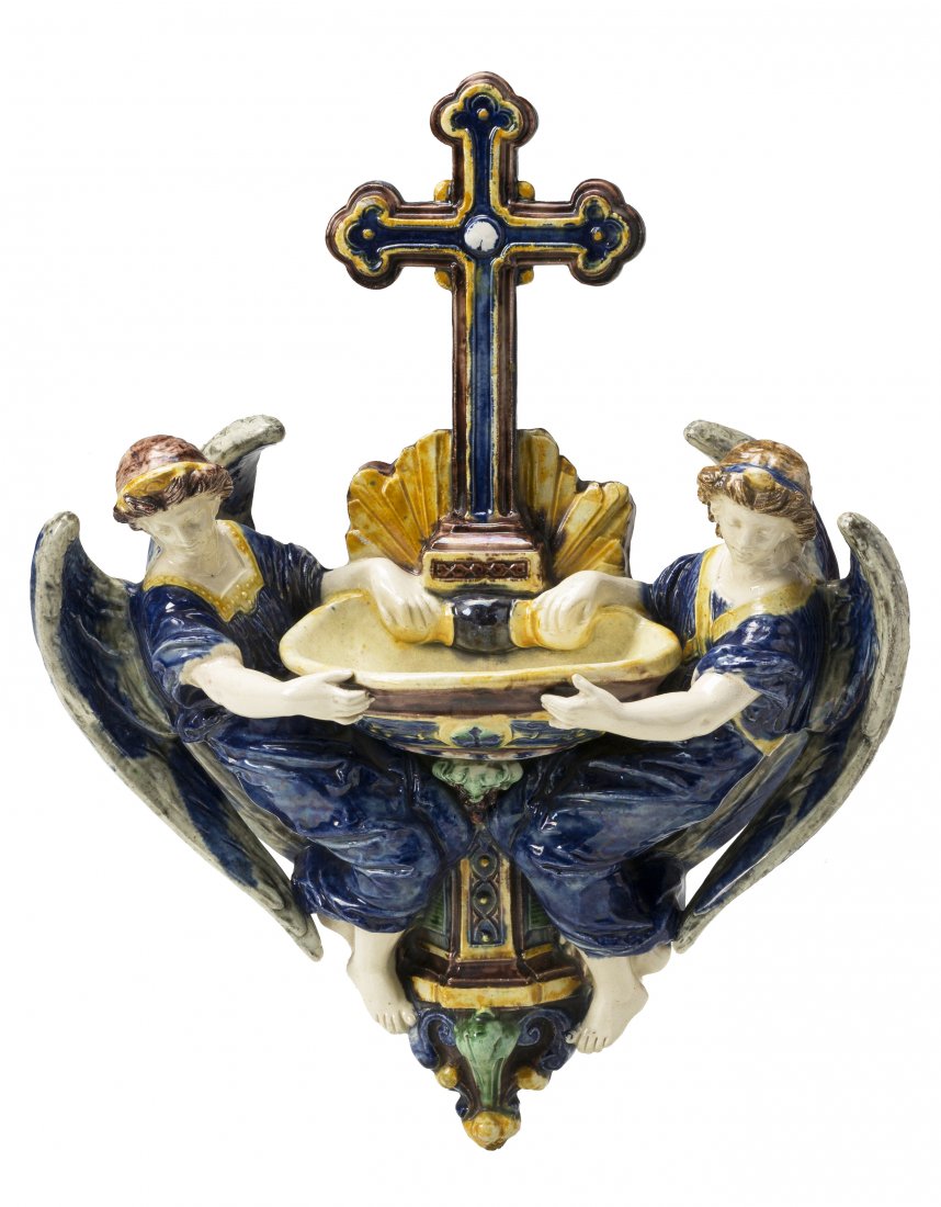 A Very Rare George Pull Palissy Holy Water Stoup c;1850 (1 of 1)