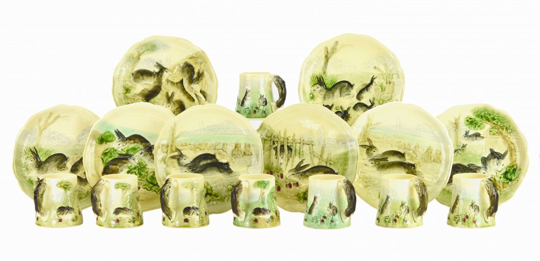 A Choosy Le Roi Majolica Part ‘Bunnies’ Dessert Service (1 of 1)