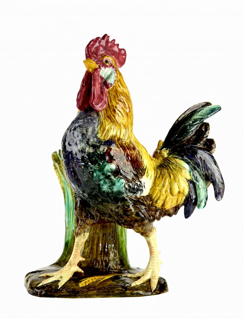 A Massier Style Rooster Vase c.1880 The brightly glazed (1 of 1)