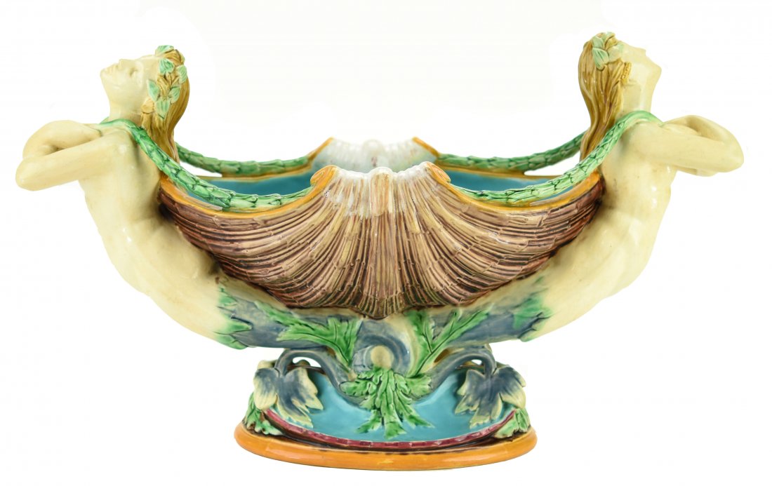 A Minton Majolica Shell Form Mermaid Centerpiece (1 of 1)