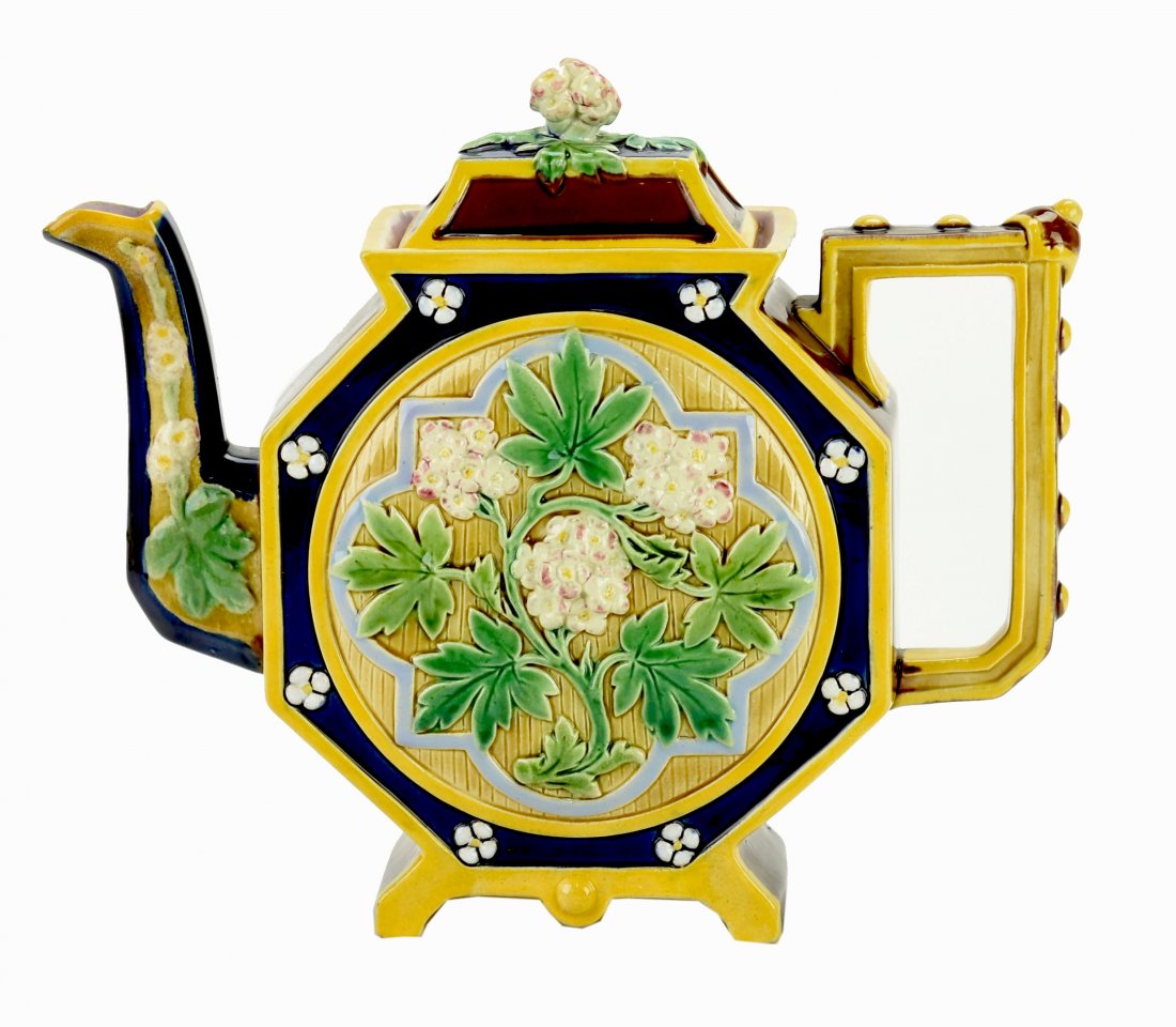 A  T.C. Brown Westhead Moore and Co. Majolica Teapot (1 of 1)