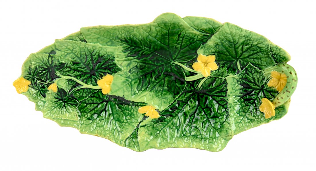 A George Jones Majolica Cucumber Tray c.1875 Pattern (1 of 1)