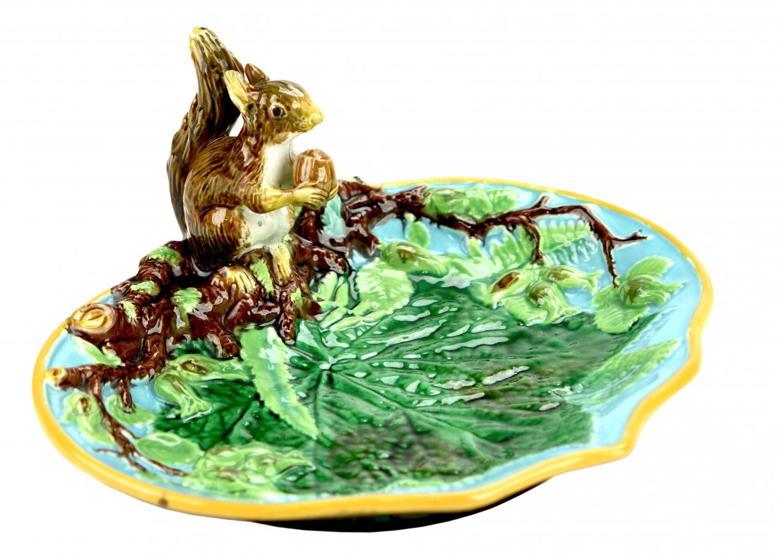 A George Jones Majolica ‘Squirrel' Nut Dish c.1875 (1 of 1)