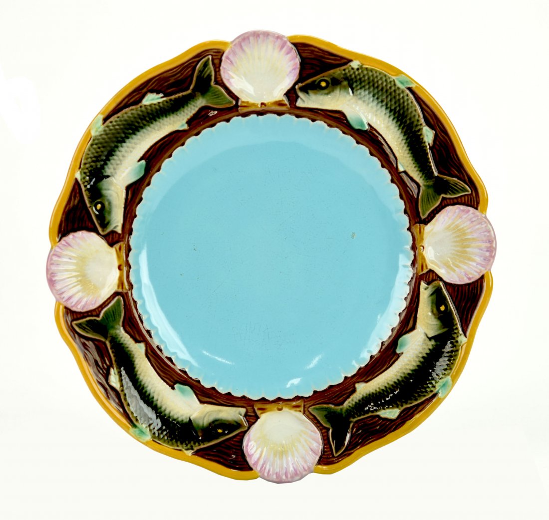 A Very Desirable Minton Majolica Fish and Shell Plate (1 of 1)