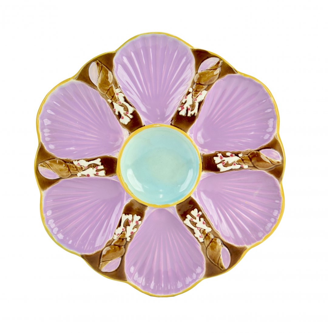 A  Holdcroft Majolica 6 well oyster plate c.1875 (1 of 1)