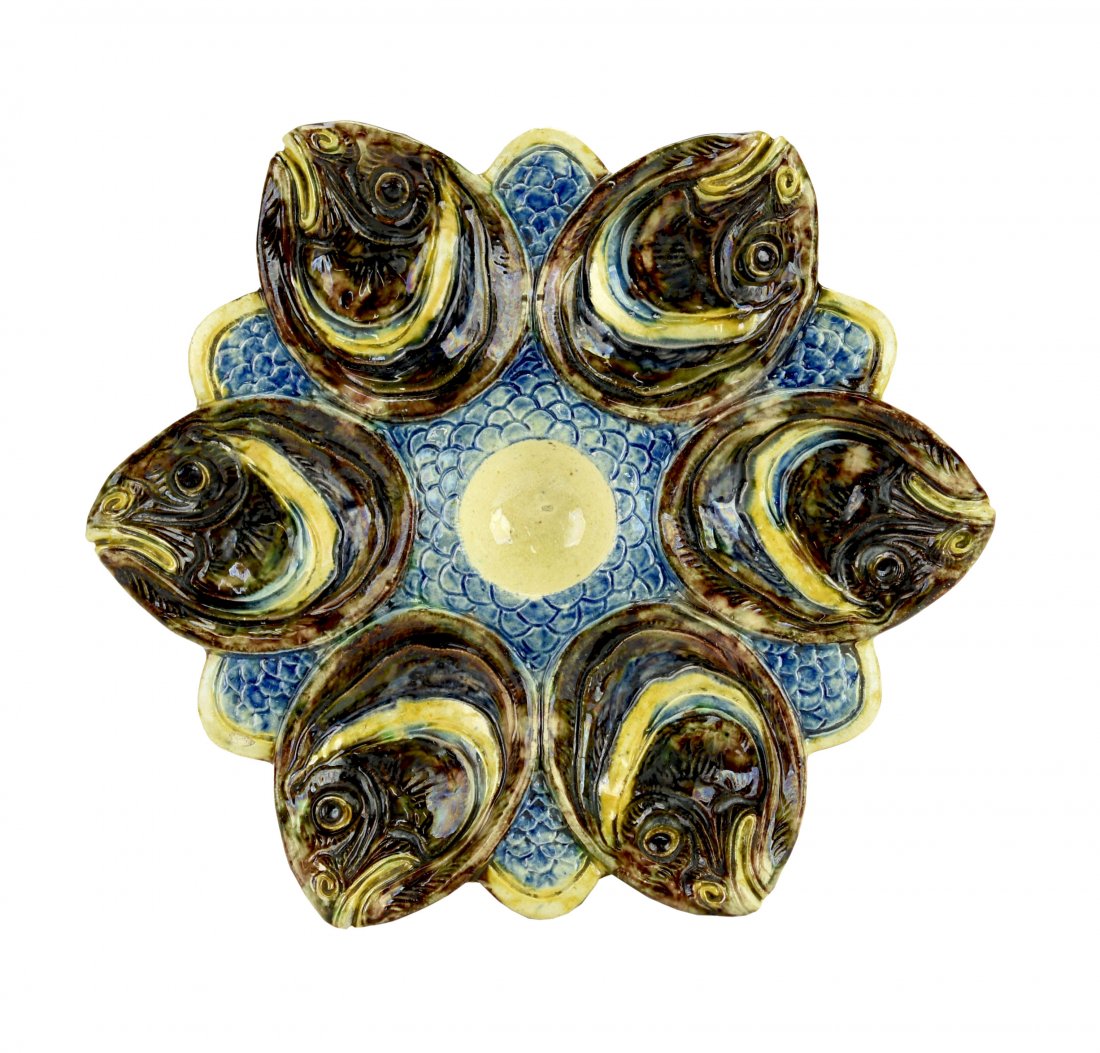 A French Fish Head Oyster Plate c.1870 Probably Thomas (1 of 1)