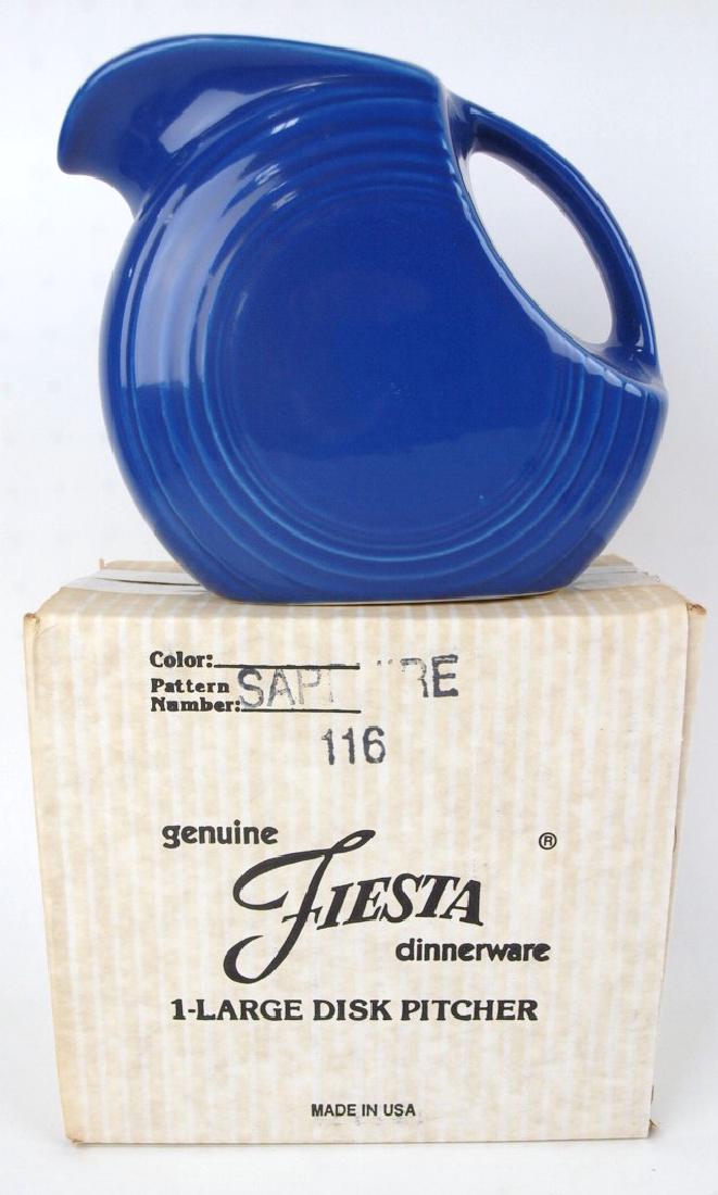 Fiesta Post 86 Sapphire disk water pitcher, NIB (1 of 1)