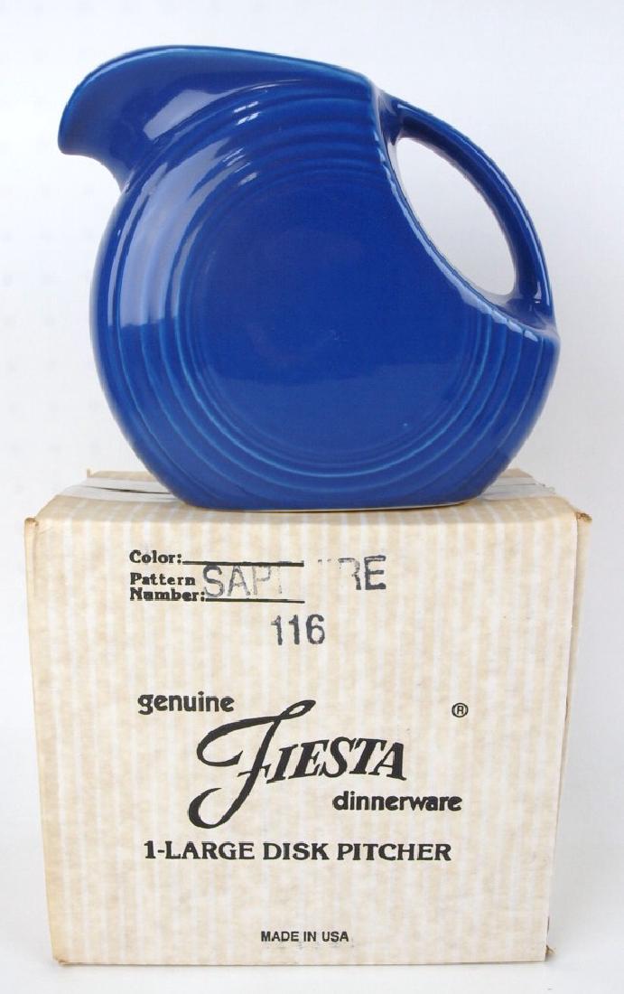 Fiesta Post 86 Sapphire disk water pitcher, NIB (1 of 1)
