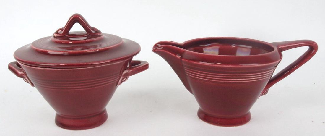 Fiesta Harlequin cream & sugar, maroon, nick to creamer (1 of 1)