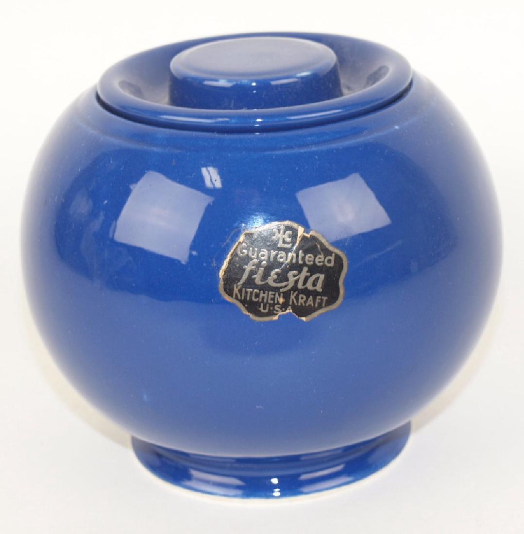 Fiesta Riviera small covered jar, cobalt with paper (1 of 1)