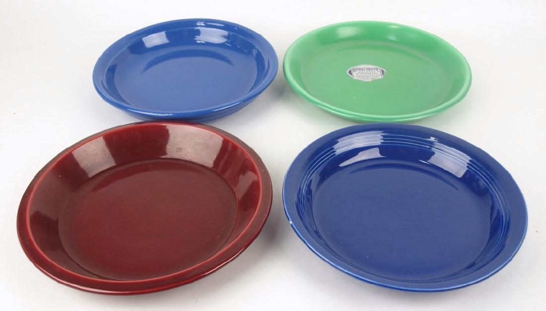 Fiesta style lot of 4 assorted pie plates: green, (1 of 1)