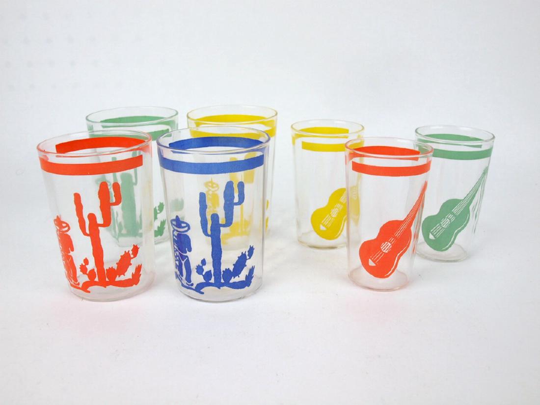 Fiesta glass go-along Mexicana group of 7 tumblers (1 of 1)
