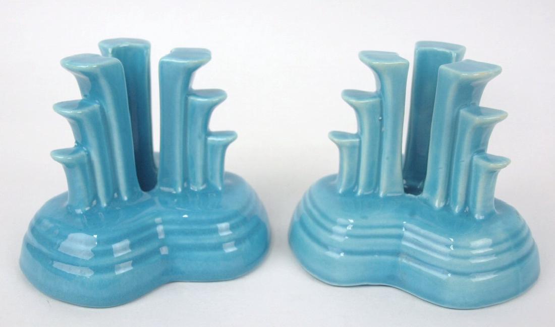 Fiesta tripod candle holder, pair, turquoise (1 of 1)