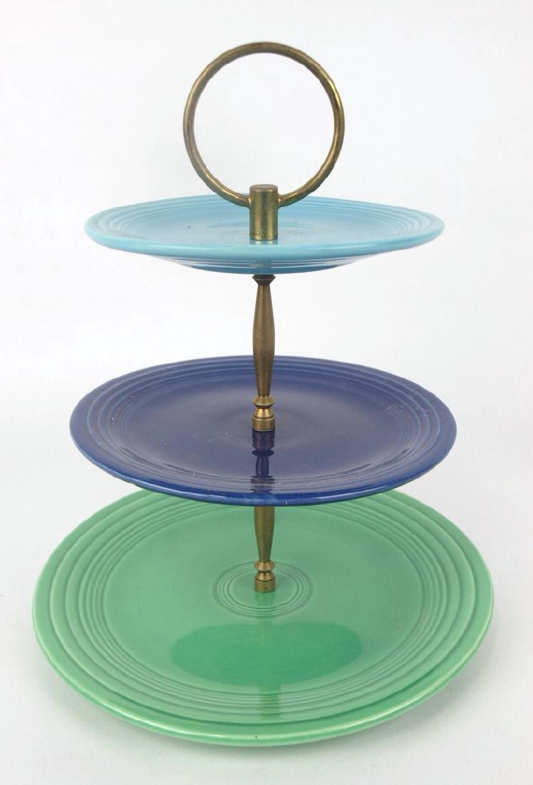 Fiesta three tier tid bit tray, turquoise, cobalt, (1 of 1)