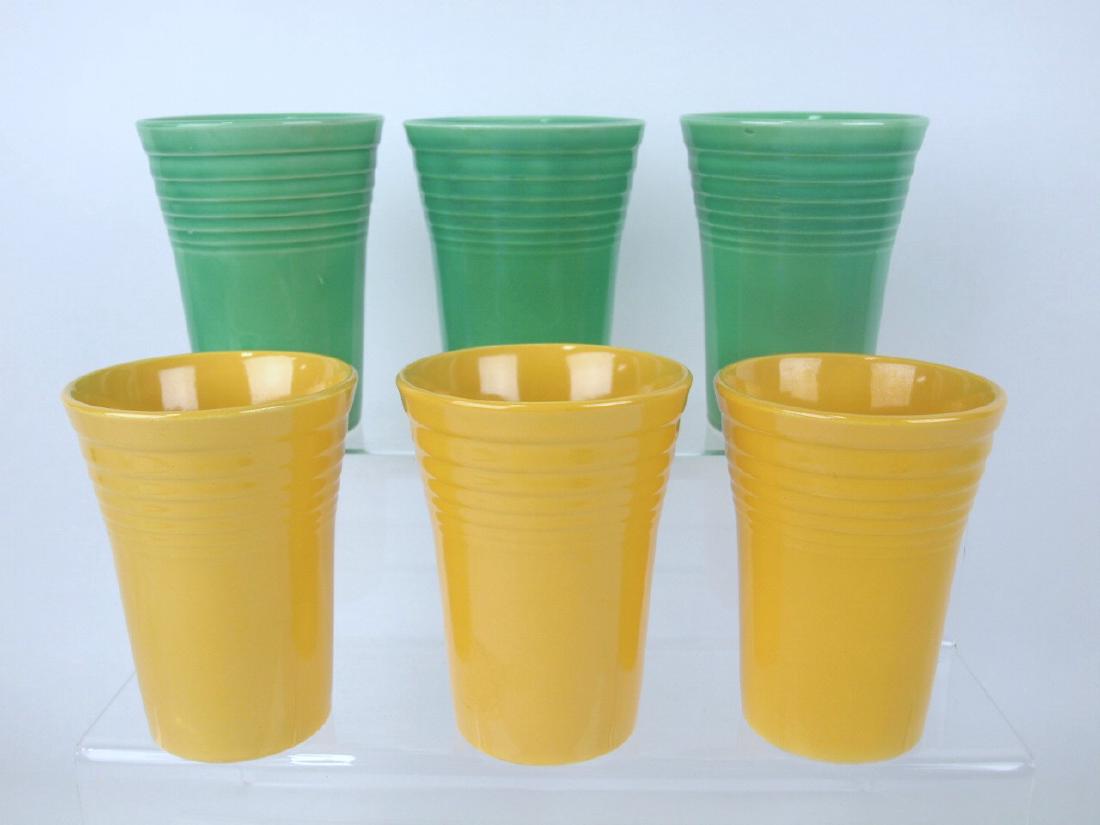 Fiesta water tumbler group: 3-green, 3-yellow: Fiesta water tumbler group: 3-green, 3-yellow