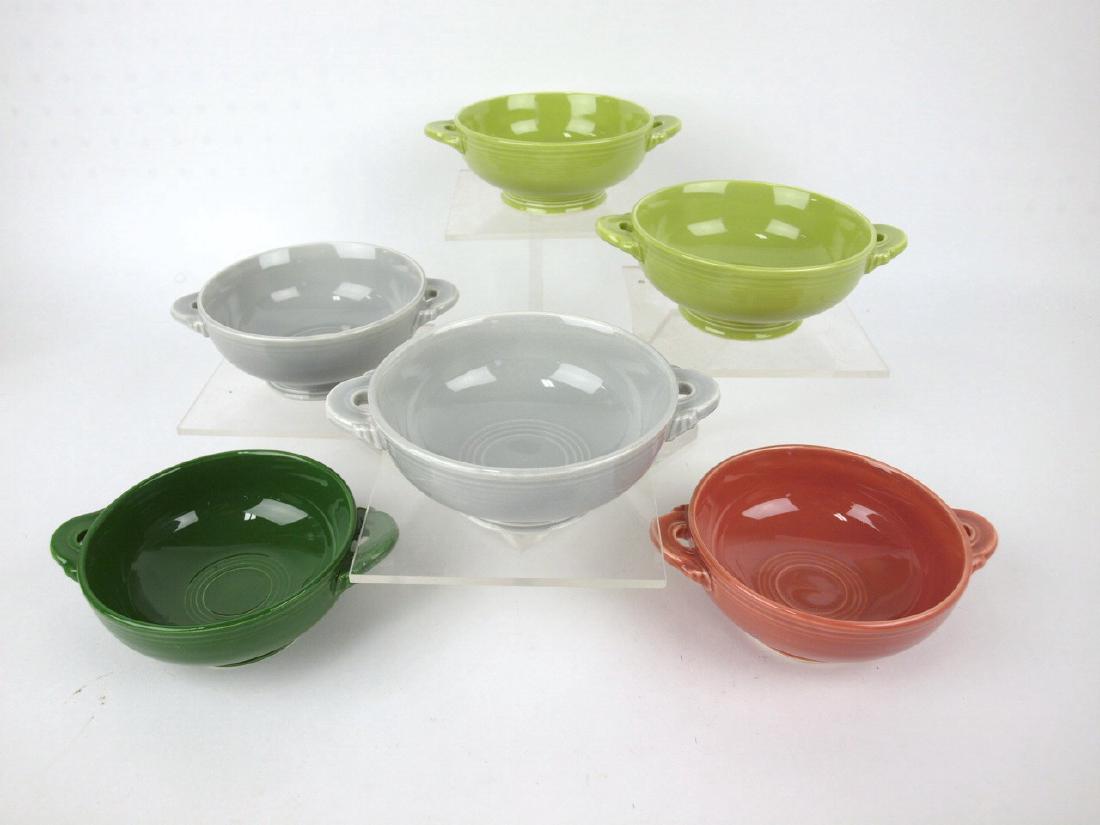 Fiesta cream soup bowl group: 2-chartreuse, 2-dark (1 of 1)