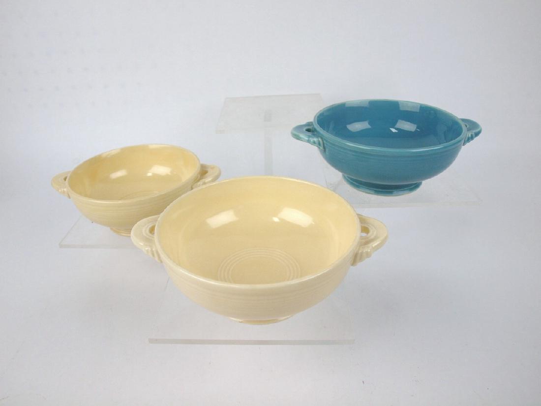 Fiesta cream soup bowl group: 2-ivory, 1-turquoise (1 of 1)
