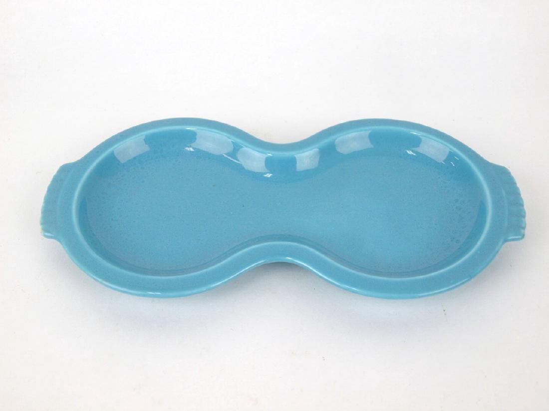 Fiesta turquoise figure 8 tray, glaze imperfection to (1 of 1)