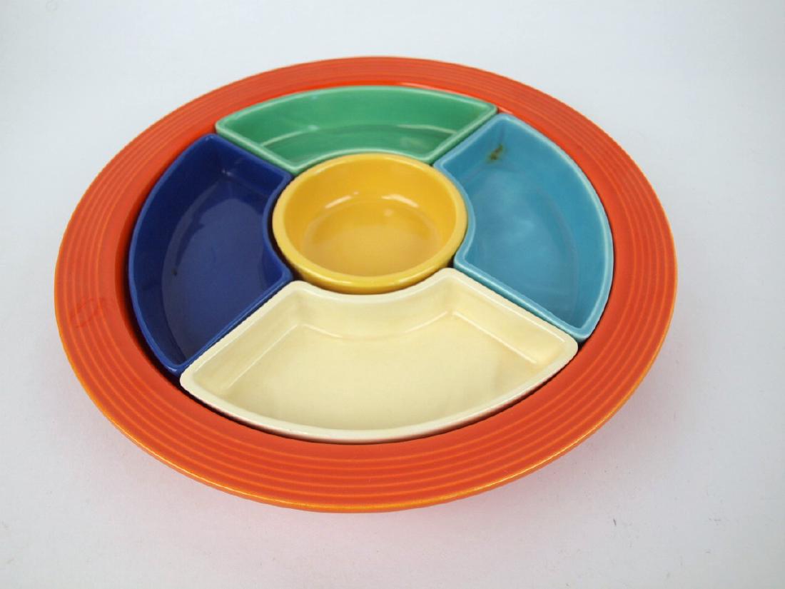 Fiesta relish tray, red tray, all 6 colors (1 of 1)