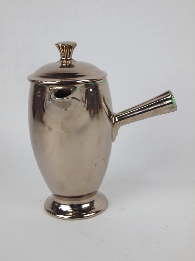 Fiesta demitasse coffee pot, RARE, silver lustre over (1 of 3)