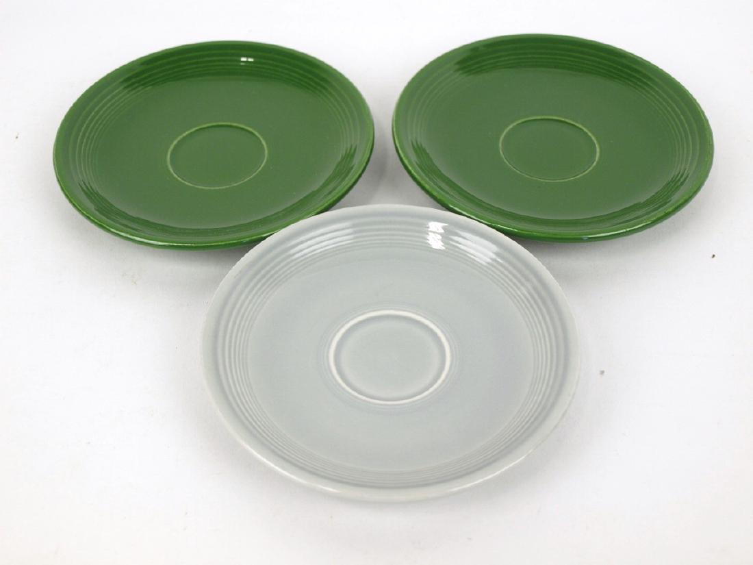Fiesta demitasse saucer group: 2-dark green, 1-gray (1 of 1)