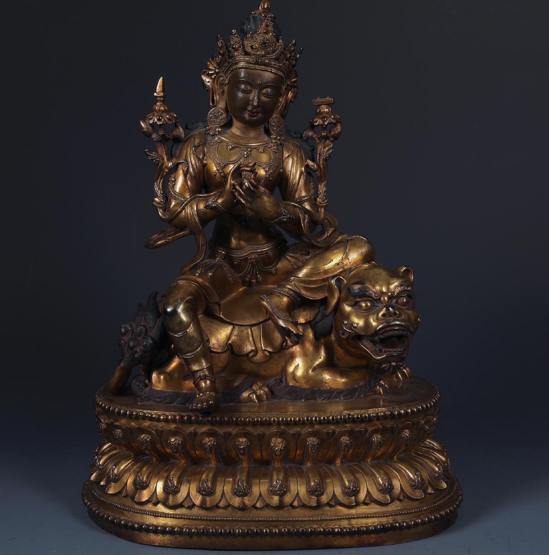 An Exceptional Gilt Bronze Figure of Manjushri Budda (1 of 13)