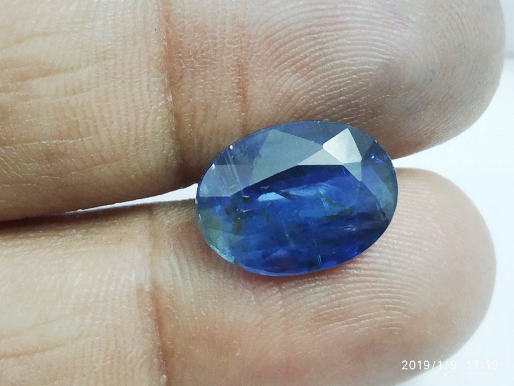 7.83 ct Natural Oval Blue Kyanite Gemstone: Natural Oval Blue Kyanite Gemstone~~MM Size 10 x 14 x 5~~50 % Combine Shipping Discount