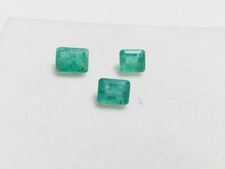 3.38 ct Natural Emerald Cut Emeralds Lot: Natural Emerald Cut Emeralds Lot~~~MM Size Mix Size & Shape~~~50 % Combine Shipping Discount