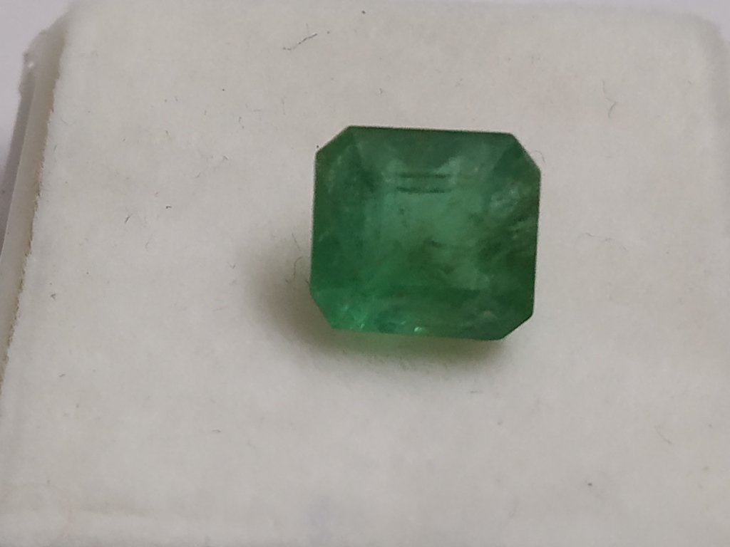 2.19 ct Natural Green Radiant Cut Emerald: Natural Green Emerald~~ MM Size 7 x 7 x 5~~50 % Combine Shipping Discount