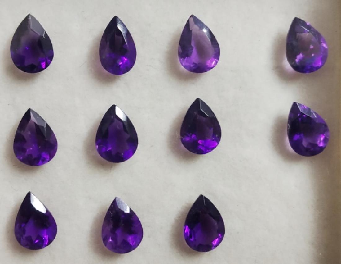 10.10 ct Pear Cut Natural Amethyst Lot: MM SIZE = 8 x 5 x 3
