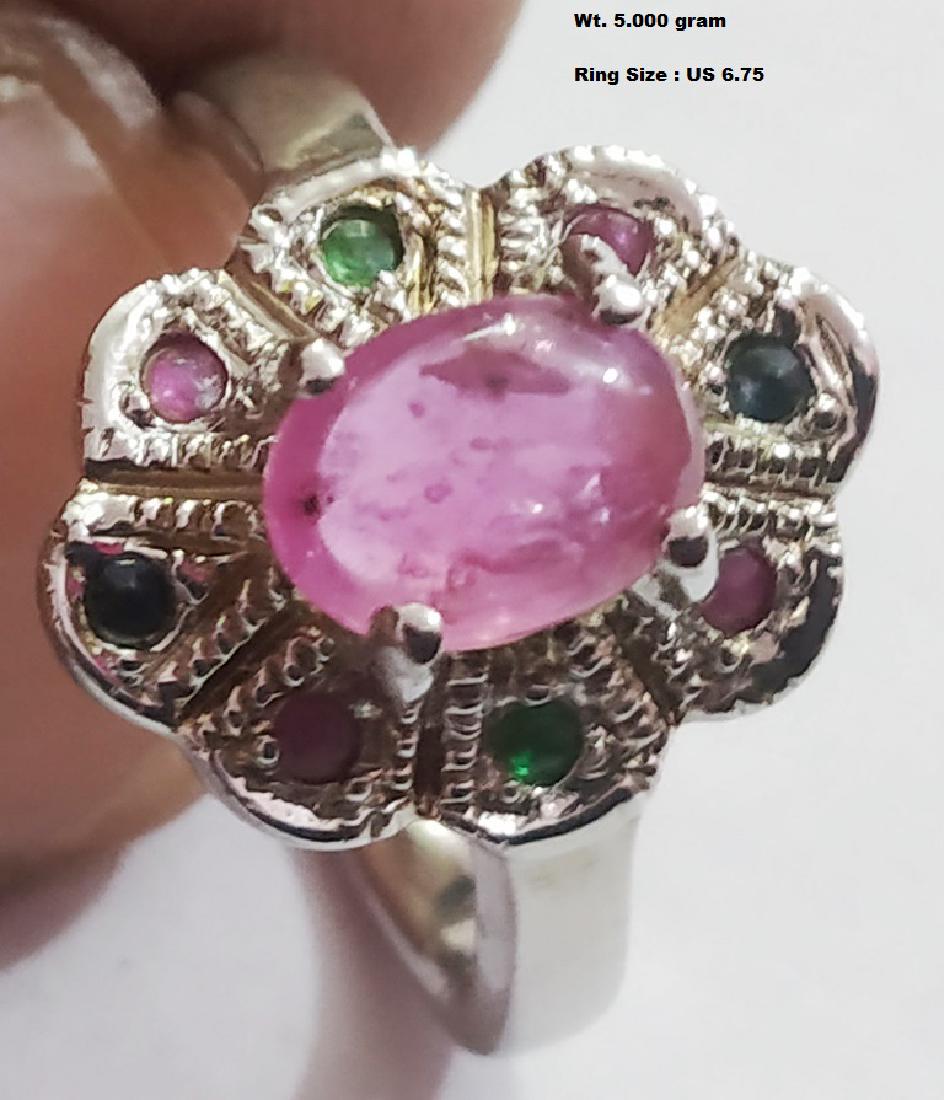 925 Sterling Silver With Ruby and Emerald Ring (1 of 1)