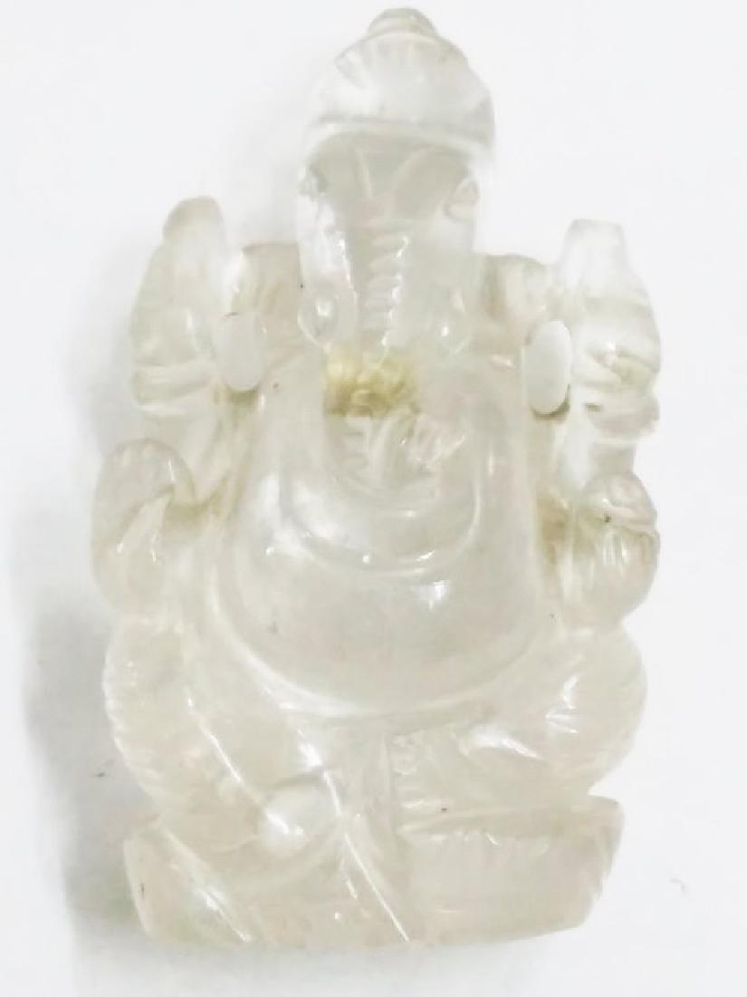 Lord Ganesha Statue in Natural Crystal Gemstone: Lord Ganesha Statue in Natural Crystal Gemstone MM Size 67 x 43 x 33------50 % Combine Shipping Discount