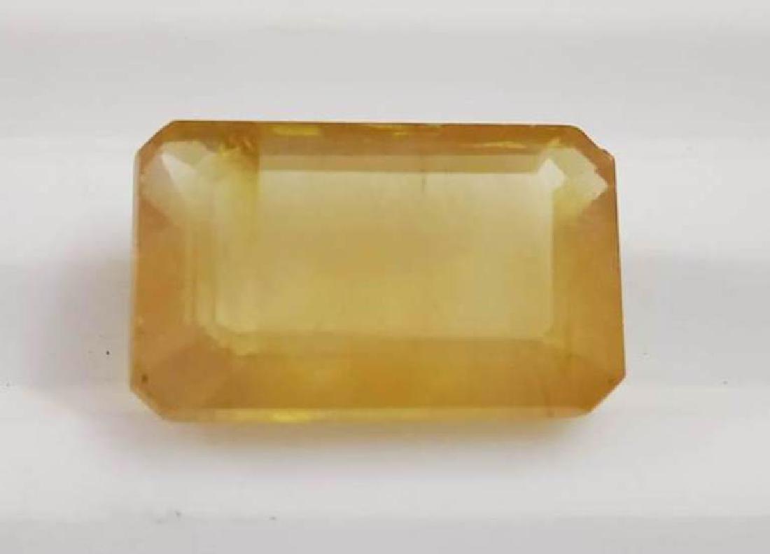 6.61 ct Emerald Cut Yellow Sapphire: Emerald Cut Yellow Sapphire~~MM Size 12 x 8 x 4~~50 % Combine Shipping Discount
