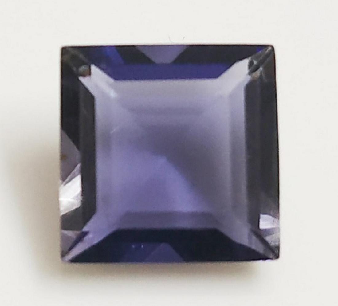 1.24 Ct Princess Cut Natural Iolite: MM SIZE = 7.07 X 6.92 X 3.55