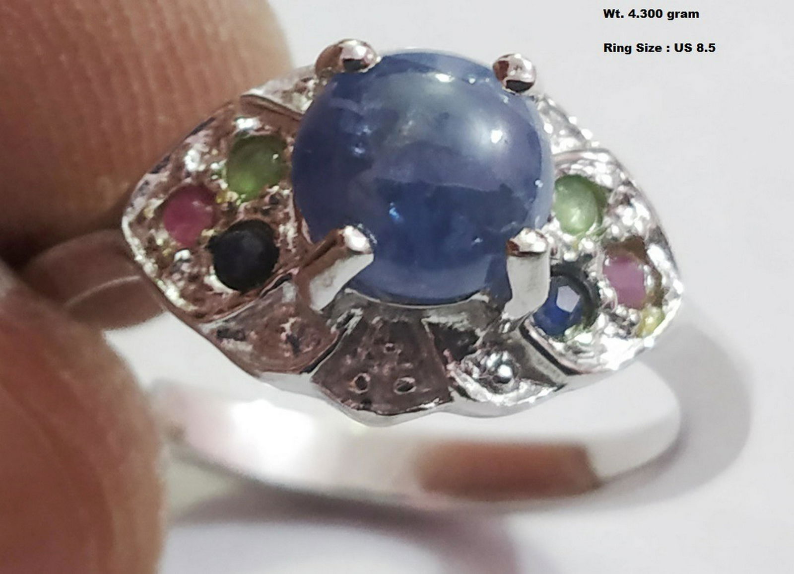 925 Sterling Silver Ring with Natural Ruby & Sapphire (1 of 1)