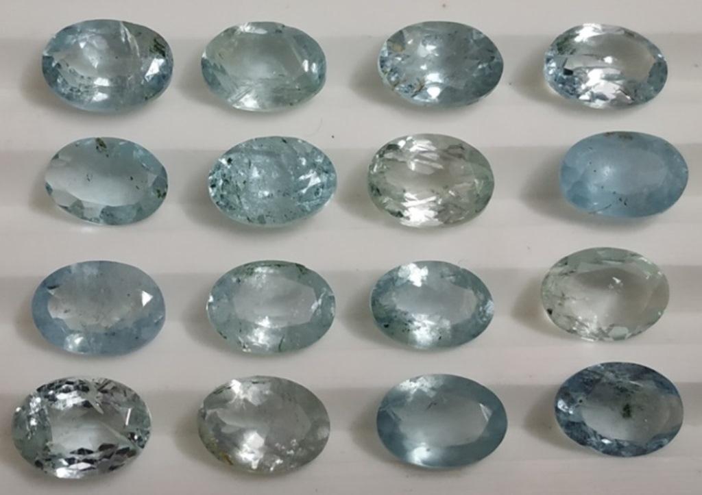12.12 ct Natural Oval Cut Aquamarine Wholesale Lot: Natural Oval Cut Aquamarine Wholesale Lot~~MM Size 7 x 5 x 4~~
