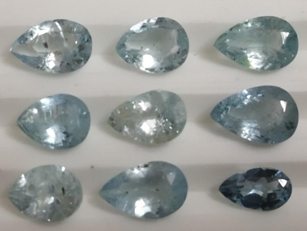 2.97 ct Natural Pear Cut Aquamarine Lot: Natural Pear Cut Aquamarine Lot~~MM Size 6 x 4 x 3~~