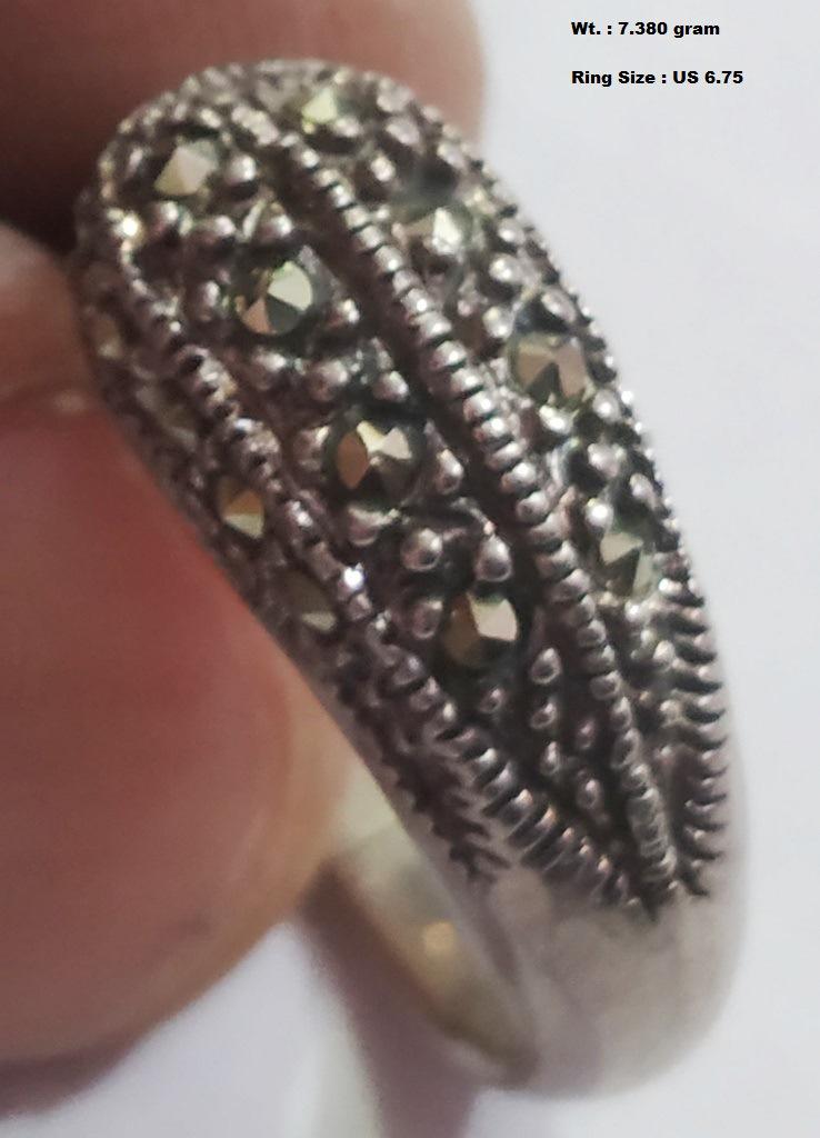 925 Sterling Silver Ring with Marcasite (1 of 1)