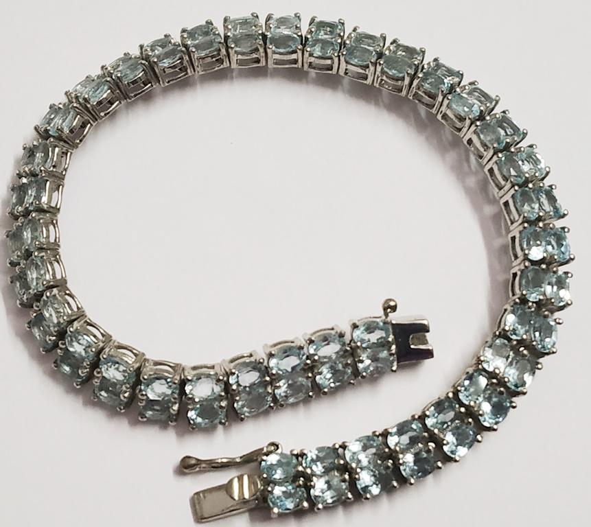 925 Sterling Silver Bracelet with Blue Topaz (1 of 1)