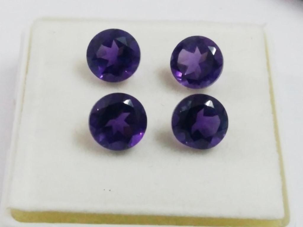 8.75 ct Natural Round Purple Amethyst Wholesale Lot: Natural Round Purple Amethyst Wholesale Lot~~MM Size 8 x 8 x 6~~