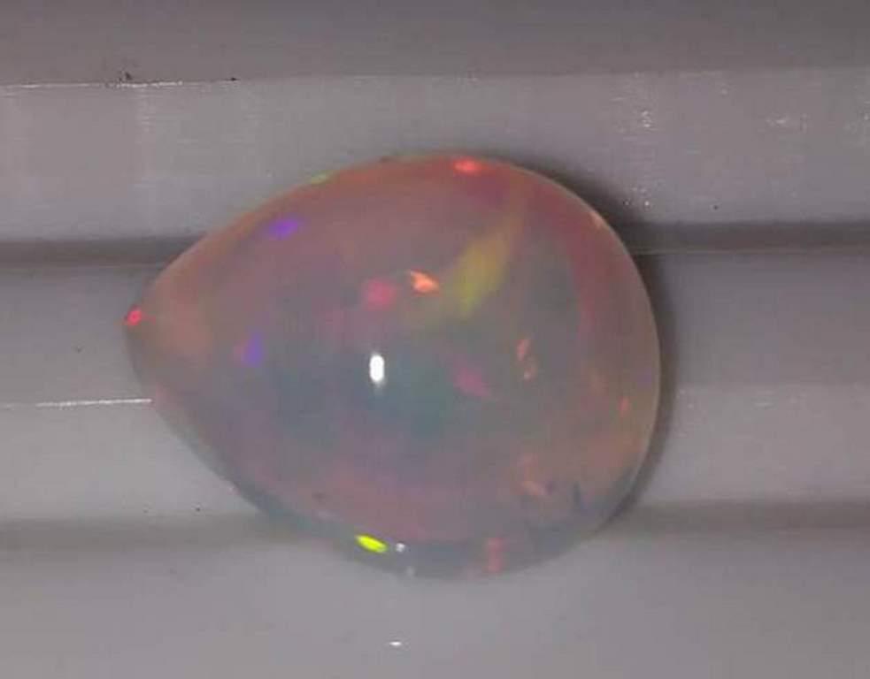 2.72 ct Natural Pear Shape Fire Rainbow Opal Gemstone (1 of 1)