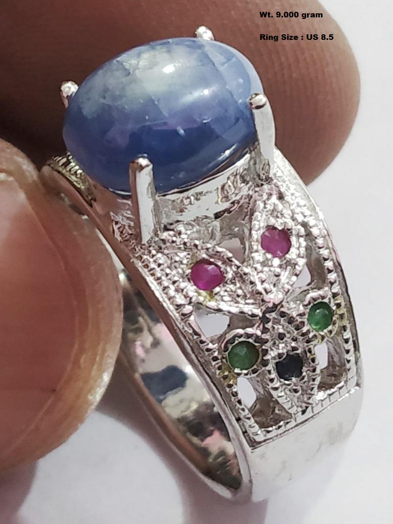 925 Sterling Silver Sapphire with Ruby & Emerald (1 of 1)