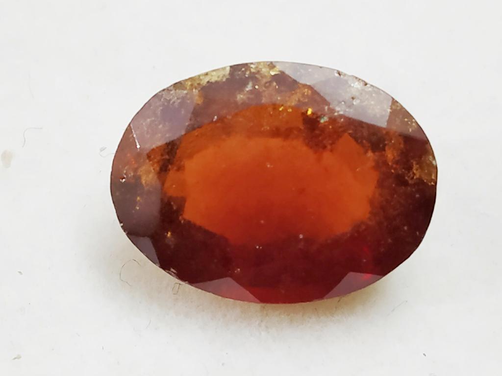 4.93 ct Natural Oval Hessonite Garnet: Natural Oval Hessonite Garnet~~MM Size 11 x 10 x 5~~