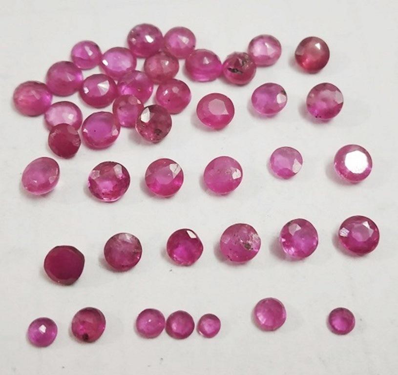 6.42 ct Natural Round Red Ruby Wholesale Lot (1 of 1)